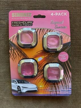 Pink FreshClips™ 4-Pack Car Air Freshener - Tropical Sunrise